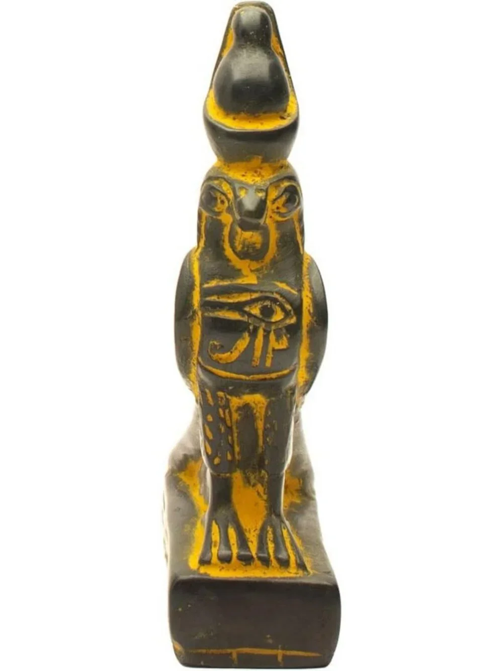 Antique Gold Mini Egyptian God Horus Statue - 4